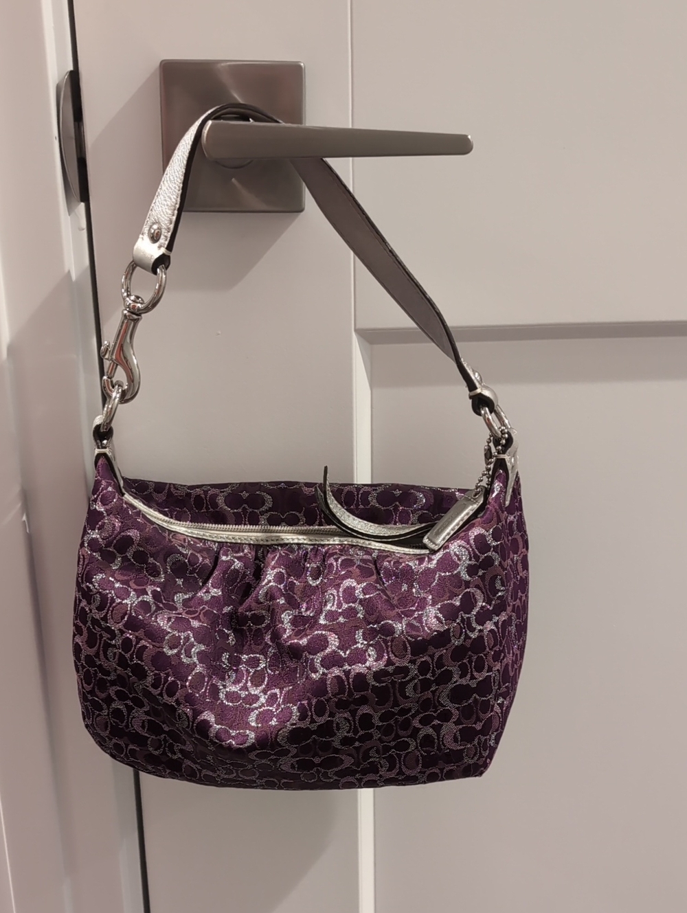 Coach Vintage Metallic Purple & Silver Mini Bag